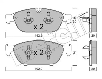 Комплект тормозных колодок METELLI 22-0953-0