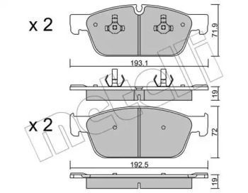 Комплект тормозных колодок METELLI 22-0967-0