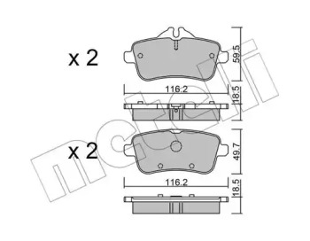 Комплект тормозных колодок METELLI 22-0968-0