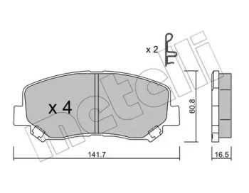 Комплект тормозных колодок METELLI 22-0969-0