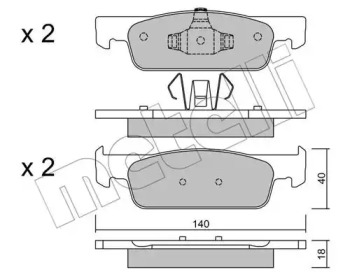 Комплект тормозных колодок METELLI 22-0975-0