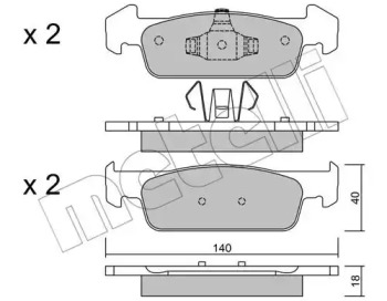 Комплект тормозных колодок METELLI 22-0975-1