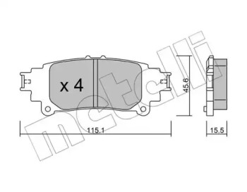 Комплект тормозных колодок METELLI 22-0977-0