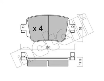 Комплект тормозных колодок METELLI 22-0980-0