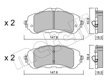 Комплект тормозных колодок METELLI 22-0983-0