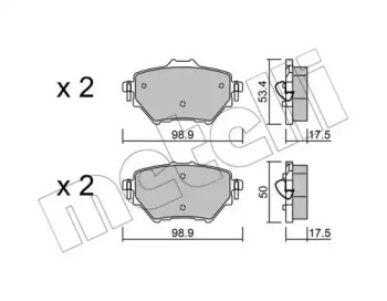 Комплект тормозных колодок METELLI 22-0987-0