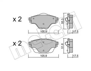 Комплект тормозных колодок METELLI 22-0988-0