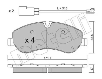 Комплект тормозных колодок METELLI 22-0990-0