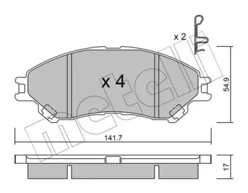 Комплект тормозных колодок, дисковый тормоз METELLI 22-0996-0