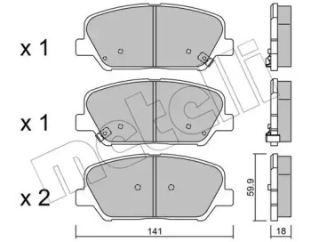 Комплект тормозных колодок, дисковый тормоз METELLI 22-0997-0