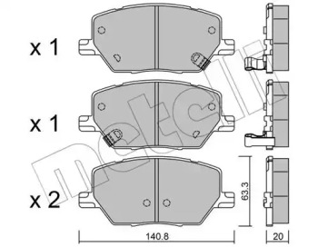 Комплект тормозных колодок METELLI 22-1001-0