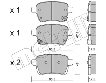 Комплект тормозных колодок METELLI 22-1012-0