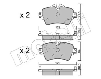 Комплект тормозных колодок METELLI 22-1013-0