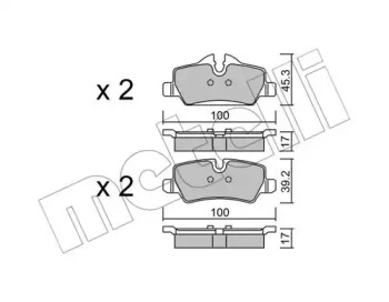 Комплект тормозных колодок METELLI 22-1014-0