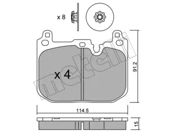 Комплект тормозных колодок METELLI 22-1015-0