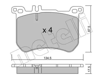 Комплект тормозных колодок METELLI 22-1021-0