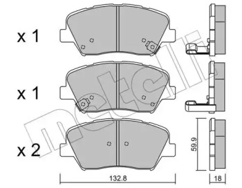 Комплект тормозных колодок METELLI 22-1026-0