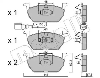 Комплект тормозных колодок METELLI 22-1028-0