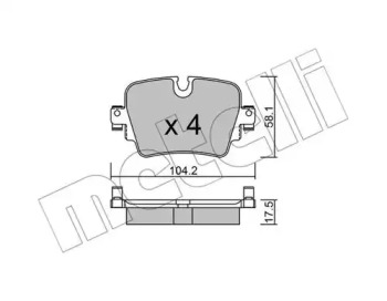 Комплект тормозных колодок METELLI 22-1036-0