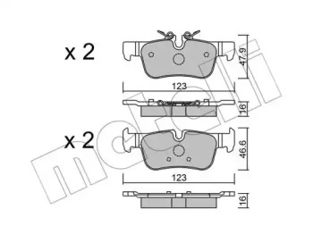 Комплект тормозных колодок METELLI 22-1038-0