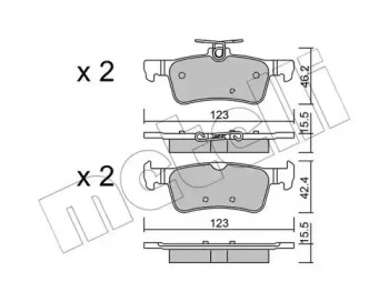 Комплект тормозных колодок METELLI 22-1042-0