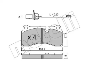 Комплект тормозных колодок METELLI 22-1044-0