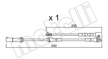 Сигнализатор, износ тормозных колодок METELLI SU.311