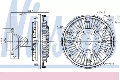 Сцепление, вентилятор радиатора NISSENS 86065