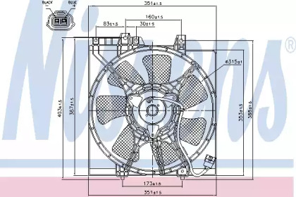 Вентилятор, конденсатор кондиционера NISSENS 85491