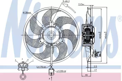 Вентилятор, охлаждение двигателя NISSENS 85703