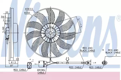 Вентилятор, охлаждение двигателя NISSENS 85763