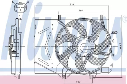 Вентилятор, охлаждение двигателя NISSENS 85986