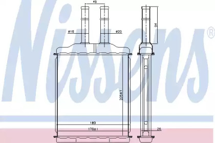 Теплообменник, отопление салона NISSENS 76505