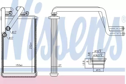 Теплообменник, отопление салона NISSENS 707074