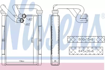 Теплообменник, отопление салона NISSENS 707094