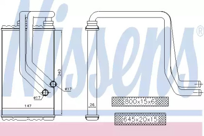 Теплообменник, отопление салона NISSENS 72956