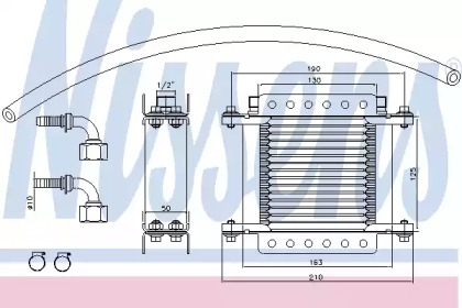 масляный радиатор, двигательное масло NISSENS 90634
