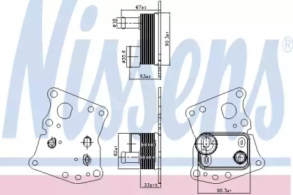 масляный радиатор, двигательное масло NISSENS 90943