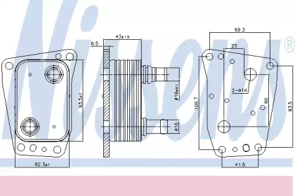 масляный радиатор, двигательное масло NISSENS 90967