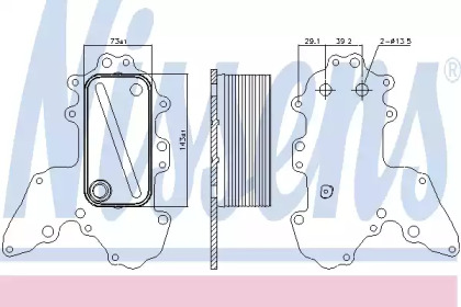 масляный радиатор, двигательное масло NISSENS 90984