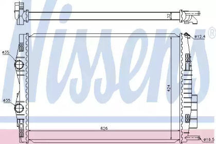 Радиатор, охлаждение двигателя NISSENS 637633