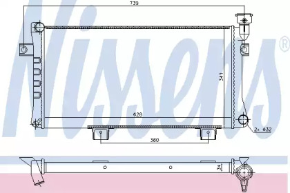 Радиатор, охлаждение двигателя NISSENS 623556