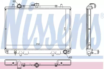 Радиатор, охлаждение двигателя NISSENS 628978