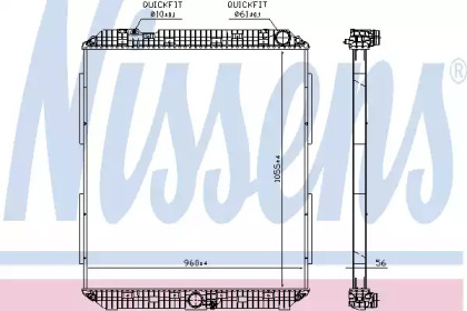 Радиатор, охлаждение двигателя NISSENS 671760