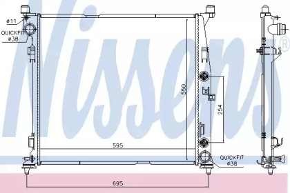 Радиатор, охлаждение двигателя NISSENS 67188
