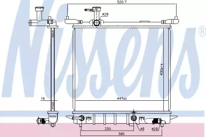 Радиатор, охлаждение двигателя NISSENS 68755
