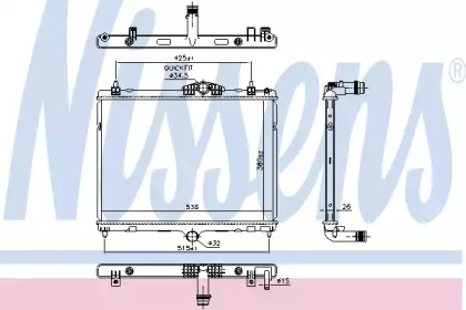 Радиатор, охлаждение двигателя NISSENS 606055