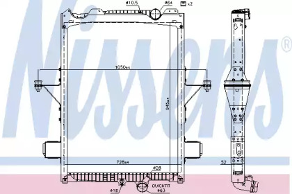 Радиатор, охлаждение двигателя NISSENS 65624