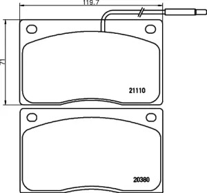 Комплект тормозных колодок PAGID T0210