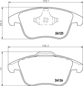 Комплект тормозных колодок, дисковый тормоз PAGID T2198